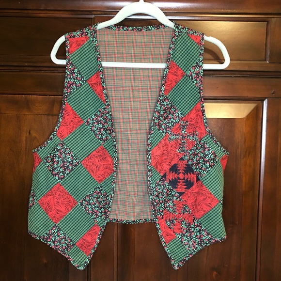 Handmade reversible Christmas vest - Picture 1 of 5